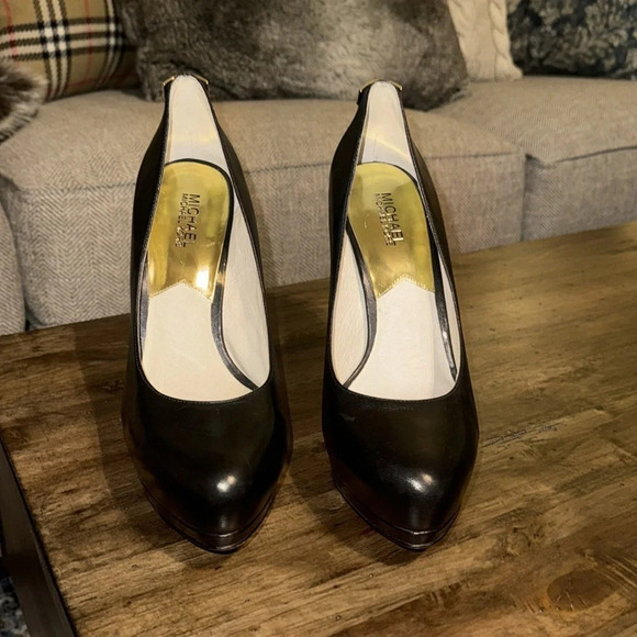 5” MK Michael Kors Designer Black Leather Hamilton 5” Pump Heels Shoes WMN 10M - Picture 11 of 16
